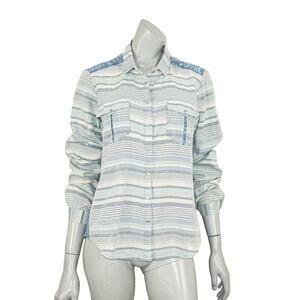 RYAN Michaels Western Snap Shirt Lace Mesh Back Size Medium